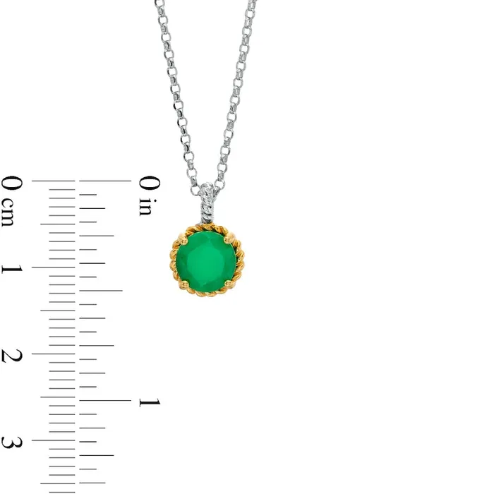 Goldia Earrings 70mm Emerald Solitaire RopeTextured Frame and Drop Pendant in Sterling Silver and 10K Yellow Gold Goldia Earrings 70mm Emerald Solitaire RopeTextured Frame and Drop Pendant in Sterling Silver and 10K Yellow Gold