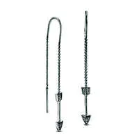 Goldia Earrings Diamond Accent Arrow Threader Earrings in Sterling Silver