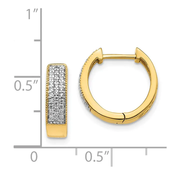 Goldia Earrings Solid 14k Yellow Gold Simulated CZ Hinged Hoop Earrings Goldia Earrings Solid 14k Yellow Gold Simulated CZ Hinged Hoop Earrings
