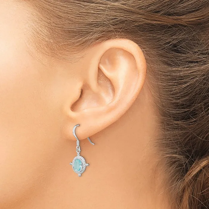 Goldia Earrings Sterling Silver Blue Topaz Fancy Dangle Earrings