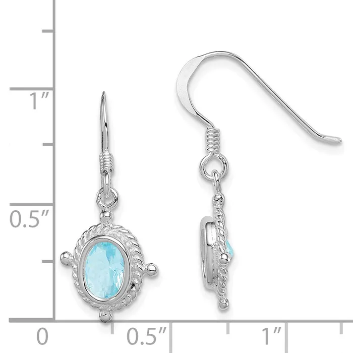 Goldia Earrings Sterling Silver Blue Topaz Fancy Dangle Earrings