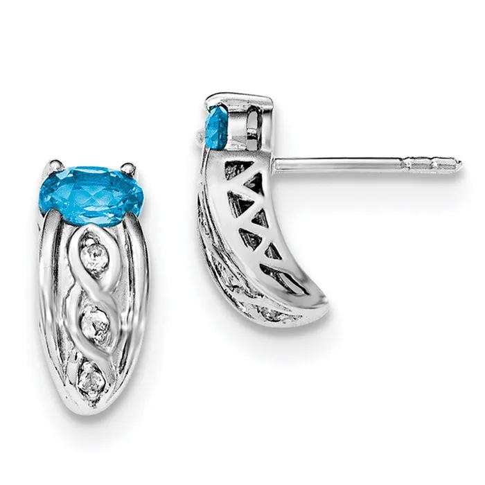 Goldia Earrings Sterling Silver Rhodium 110 Swiss Blue u0026 030 White Topaz Post Earrings Goldia Earrings Sterling Silver Rhodium 110 Swiss Blue u0026 030 White Topaz Post Earrings
