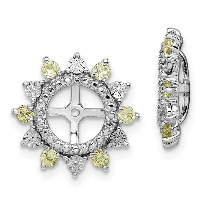 Goldia Earrings Sterling Silver Rhodium Peridot Earring Jacket