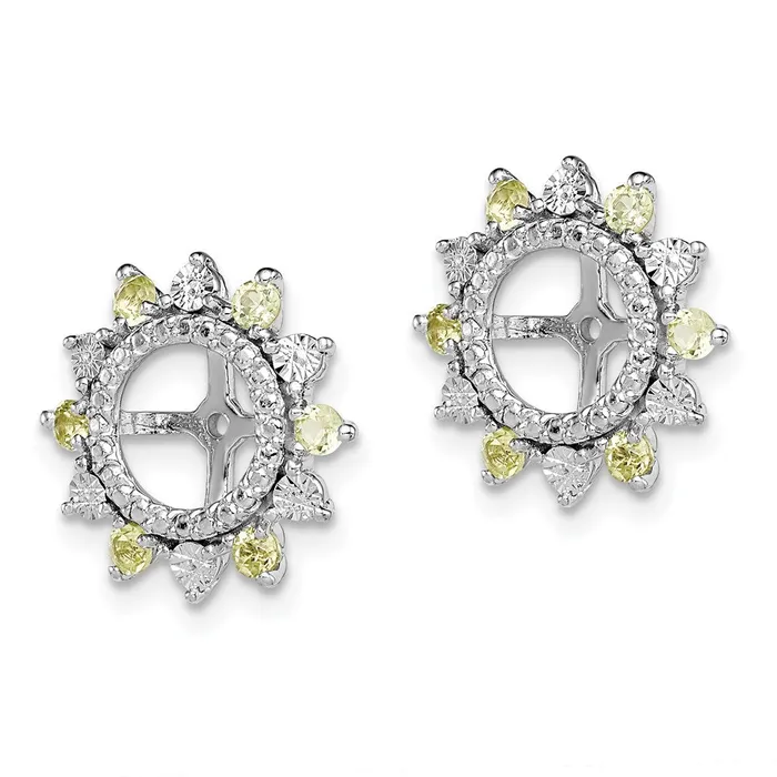 Goldia Earrings Sterling Silver Rhodium Peridot Earring Jacket