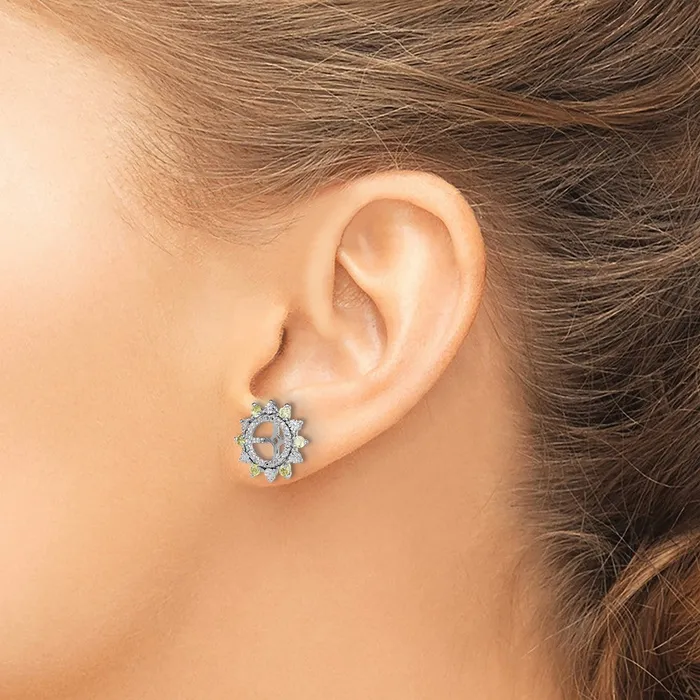 Goldia Earrings Sterling Silver Rhodium Peridot Earring Jacket