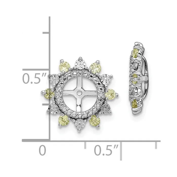 Goldia Earrings Sterling Silver Rhodium Peridot Earring Jacket