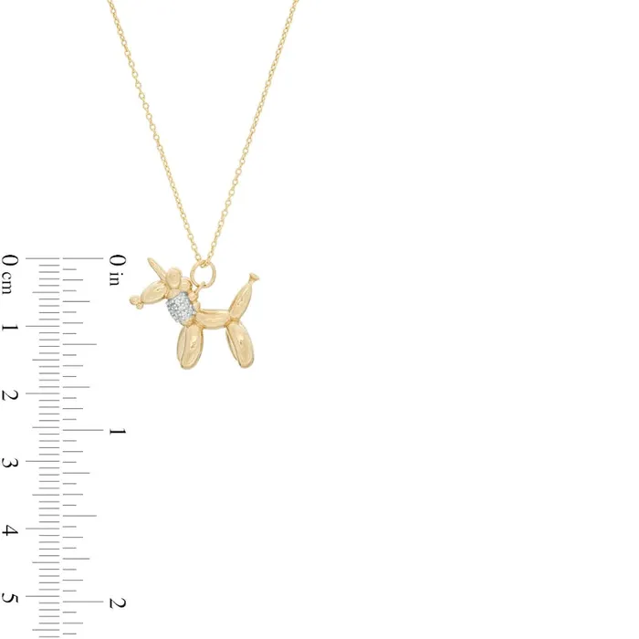 Goldia Necklaces 007 CT TW Natural Diamond Balloon Unicorn Pendant in Sterling Silver with 14K Gold Plate Goldia Necklaces 007 CT TW Natural Diamond Balloon Unicorn Pendant in Sterling Silver with 14K Gold Plate