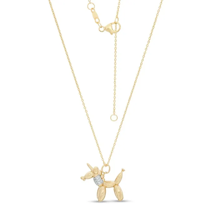 Goldia Necklaces 007 CT TW Natural Diamond Balloon Unicorn Pendant in Sterling Silver with 14K Gold Plate Goldia Necklaces 007 CT TW Natural Diamond Balloon Unicorn Pendant in Sterling Silver with 14K Gold Plate