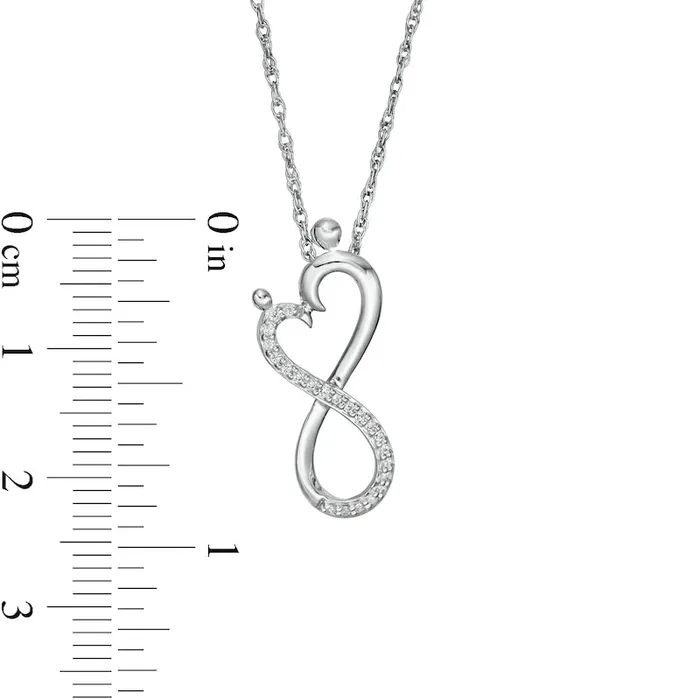 Goldia Necklaces 007 CT TW Natural Diamond Infinity Loop Heart Pendant in Sterling Silver Goldia Necklaces 007 CT TW Natural Diamond Infinity Loop Heart Pendant in Sterling Silver