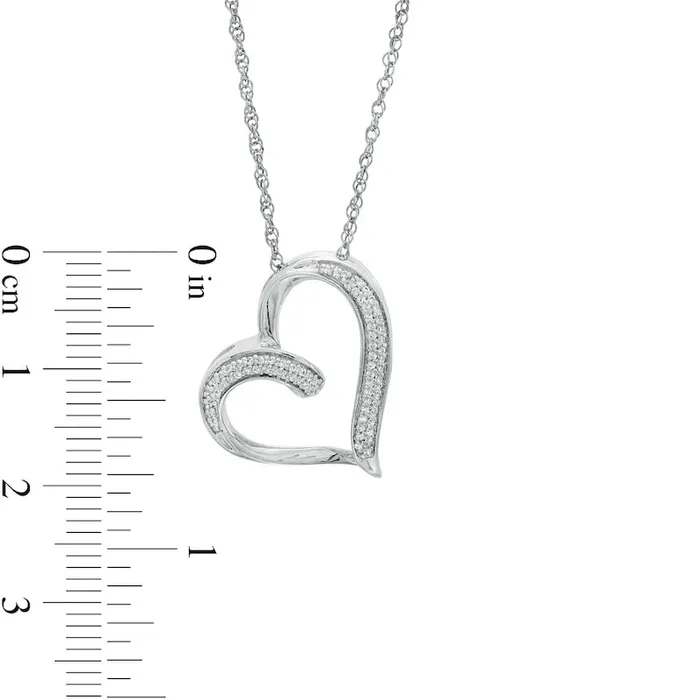Goldia Necklaces 017 CT TW Natural Diamond Heart Pendant in Sterling Silver Goldia Necklaces 017 CT TW Natural Diamond Heart Pendant in Sterling Silver