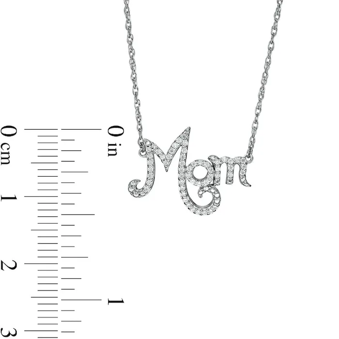 Goldia Necklaces 017 CT TW Natural Diamond Mom Necklace in Sterling Silver Goldia Necklaces 017 CT TW Natural Diamond Mom Necklace in Sterling Silver
