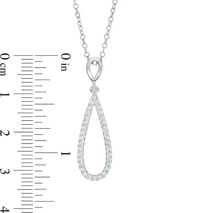 Goldia Necklaces 025 CT TW Natural Diamond Teardrop Pendant in Sterling Silver Goldia Necklaces 025 CT TW Natural Diamond Teardrop Pendant in Sterling Silver