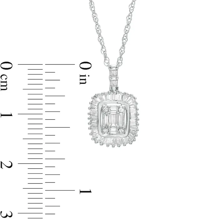 Goldia Necklaces 033 CT TW Composite Natural Diamond Cushion Frame Pendant in 10K White Gold Goldia Necklaces 033 CT TW Composite Natural Diamond Cushion Frame Pendant in 10K White Gold