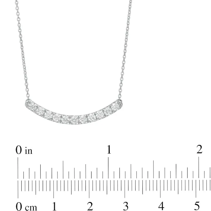 Goldia Necklaces 05 CT TW Certified LabCreated Diamond Curved Bar Necklace in 14K White Gold FSI2 Goldia Necklaces 05 CT TW Certified LabCreated Diamond Curved Bar Necklace in 14K White Gold FSI2