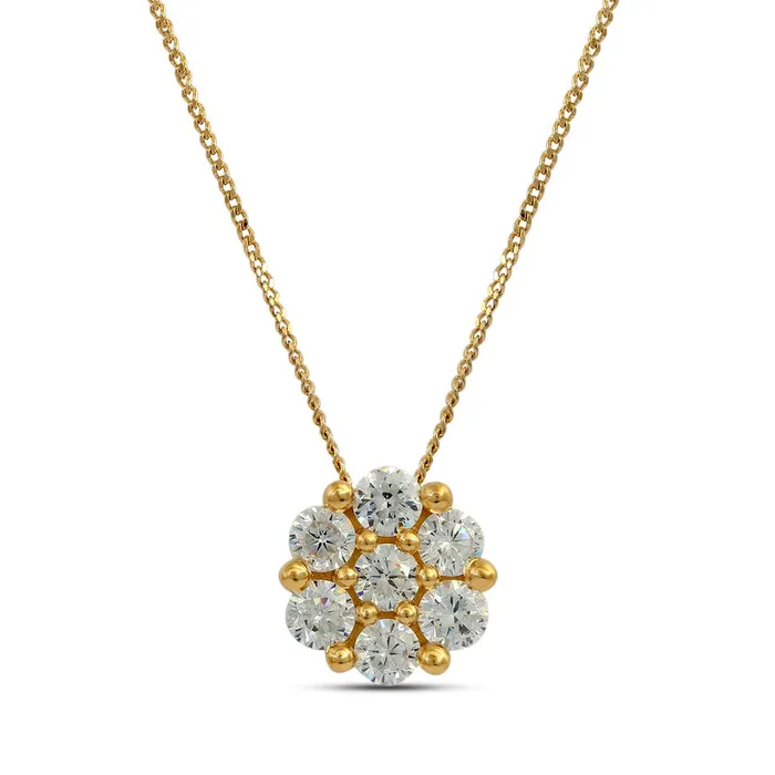 Goldia Necklaces 05 CT TW Composite Natural Diamond Flower Pendant in 10K Yellow Gold Goldia Necklaces 05 CT TW Composite Natural Diamond Flower Pendant in 10K Yellow Gold