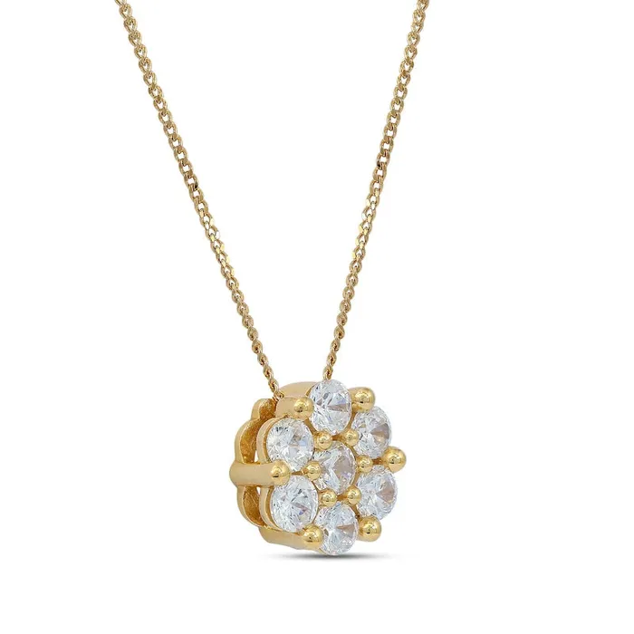 Goldia Necklaces 05 CT TW Composite Natural Diamond Flower Pendant in 10K Yellow Gold Goldia Necklaces 05 CT TW Composite Natural Diamond Flower Pendant in 10K Yellow Gold