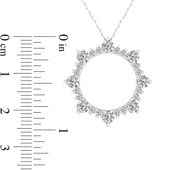 Goldia Necklaces 1 CT TW Natural Diamond Open Sunburst Pendant in 10K White Gold Goldia Necklaces 1 CT TW Natural Diamond Open Sunburst Pendant in 10K White Gold