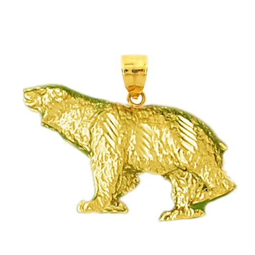 Goldia Necklaces 14K Gold Prowling Bear Pendant