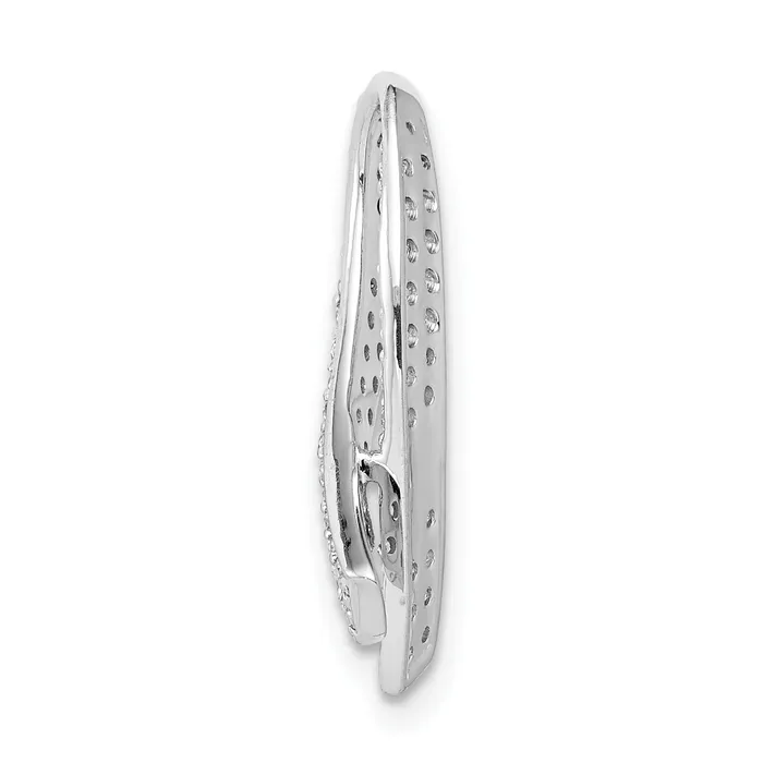 Goldia Necklaces 14k White Gold 13 Ct Lab Grown Diamond VSSI G Awareness Ribbon Chain Slide Pendant