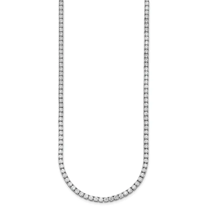 Goldia Necklaces 14k White Gold 17 78 Ct Lab Grown Diamond VSSI G Round 24 inch Straight Tennis Necklace