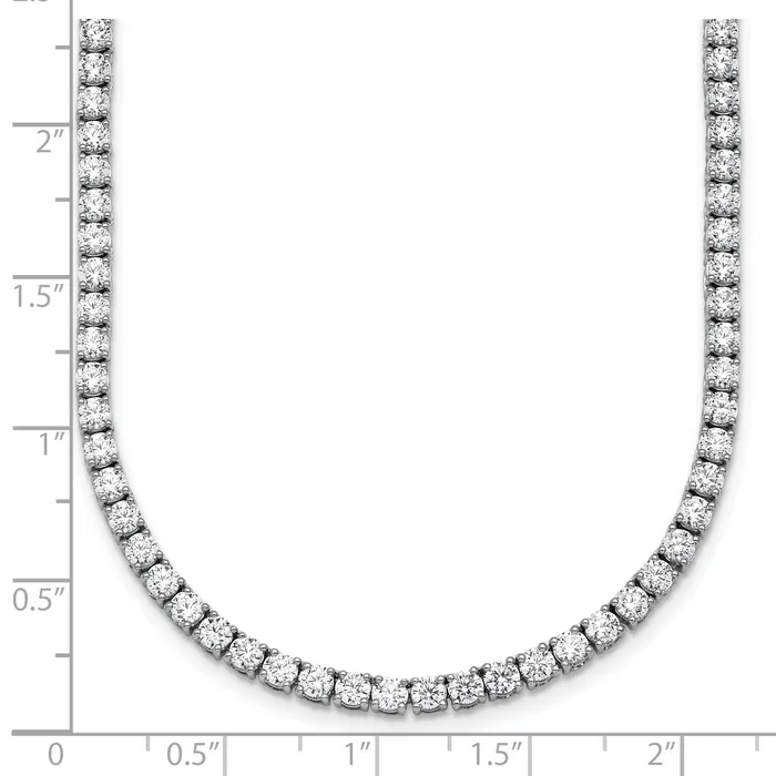 Goldia Necklaces 14k White Gold 17 78 Ct Lab Grown Diamond VSSI G Round 24 inch Straight Tennis Necklace