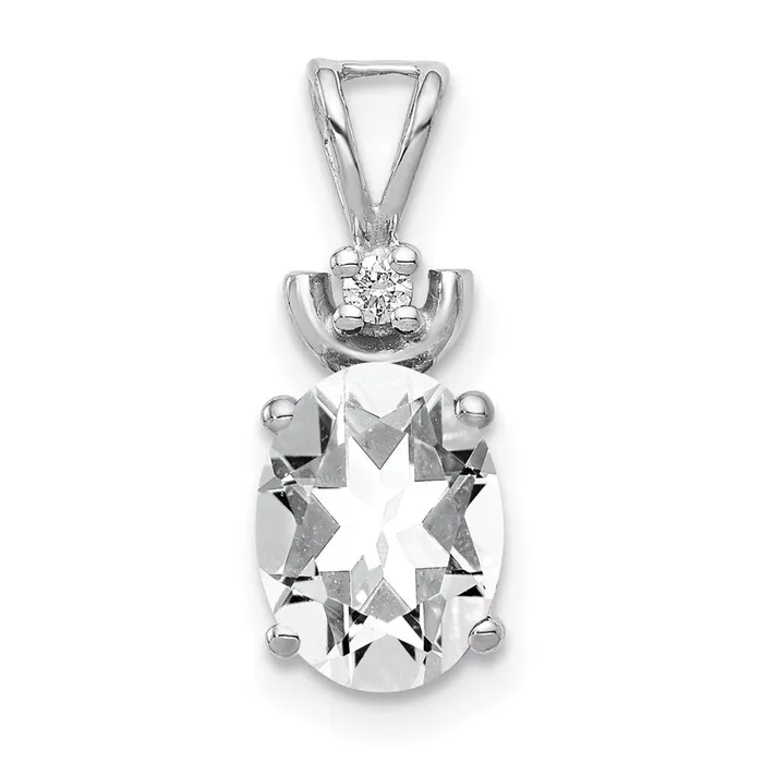 Goldia Necklaces 14k White Gold 8x6mm Oval Cubic Zirconia AA Real Diamond Pendant Goldia Necklaces 14k White Gold 8x6mm Oval Cubic Zirconia AA Real Diamond Pendant