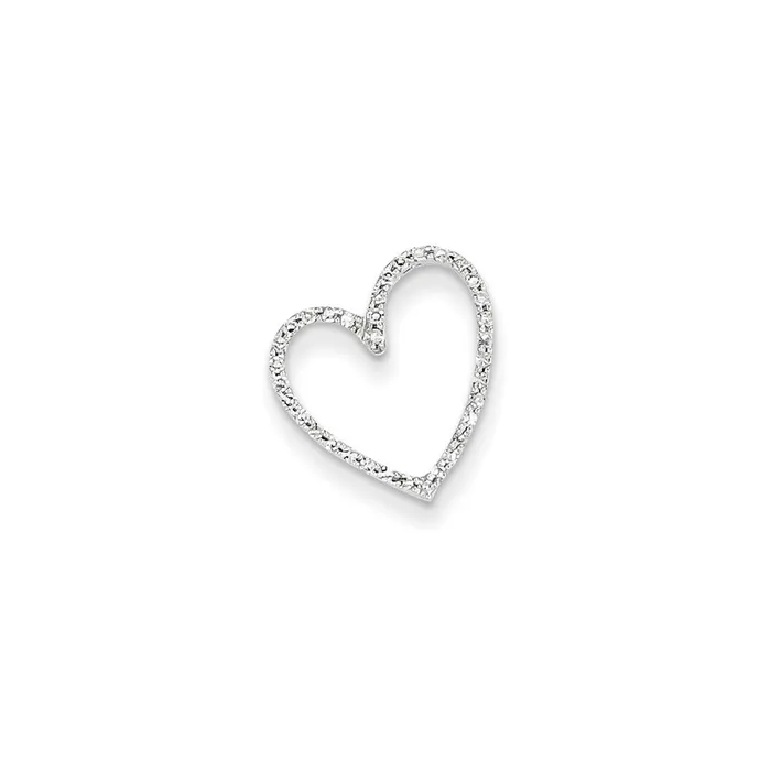 Goldia Necklaces 14k White Gold AA Real Diamond Vintage Heart Chain Slide Goldia Necklaces 14k White Gold AA Real Diamond Vintage Heart Chain Slide