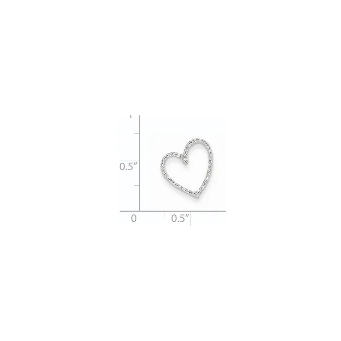 Goldia Necklaces 14k White Gold AA Real Diamond Vintage Heart Chain Slide
