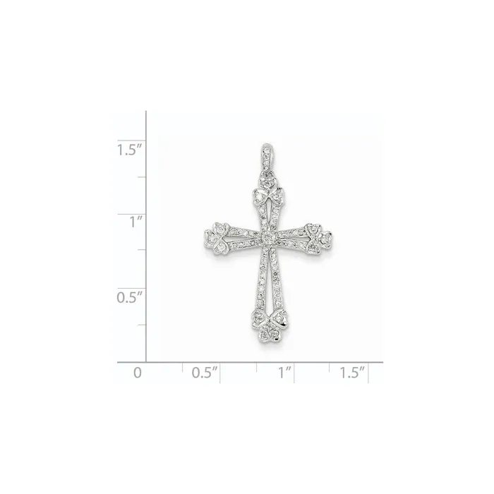 Goldia Necklaces 14k White Gold Diamond Cross Pendant
