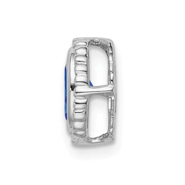 Goldia Necklaces 14k White Gold Oval Sapphire Chain Slide