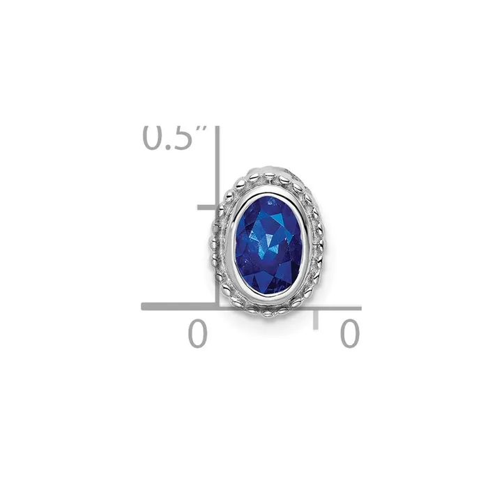 Goldia Necklaces 14k White Gold Oval Sapphire Chain Slide