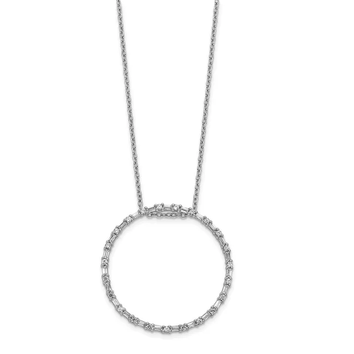Goldia Necklaces 14k White Gold Real Diamond Circle Necklace