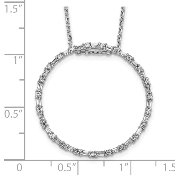 Goldia Necklaces 14k White Gold Real Diamond Circle Necklace