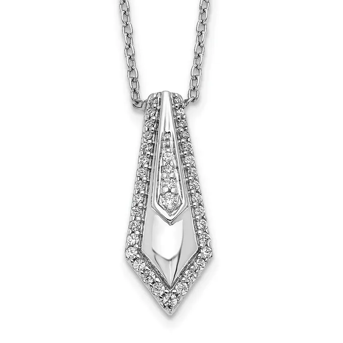Goldia Necklaces 14k White Gold Real Diamond Drop Necklace
