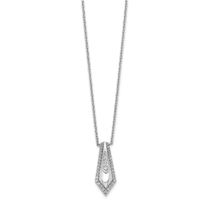 Goldia Necklaces 14k White Gold Real Diamond Drop Necklace