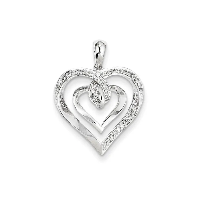 Goldia Necklaces 14k White Gold Real Diamond Heart Pendant