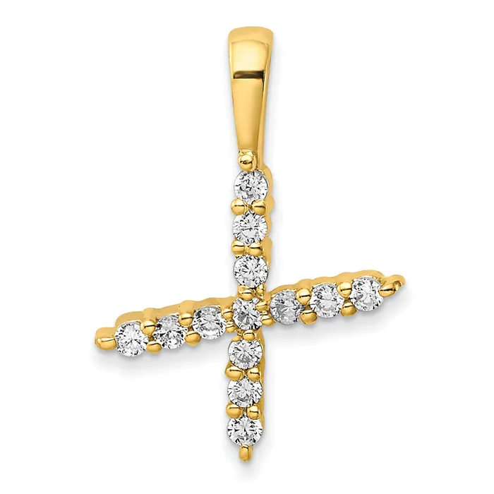 Goldia Necklaces 14k Yellow Gold 18 Ct Lab Grown Diamond VSSI G Letter X Initial Pendant Goldia Necklaces 14k Yellow Gold 18 Ct Lab Grown Diamond VSSI G Letter X Initial Pendant