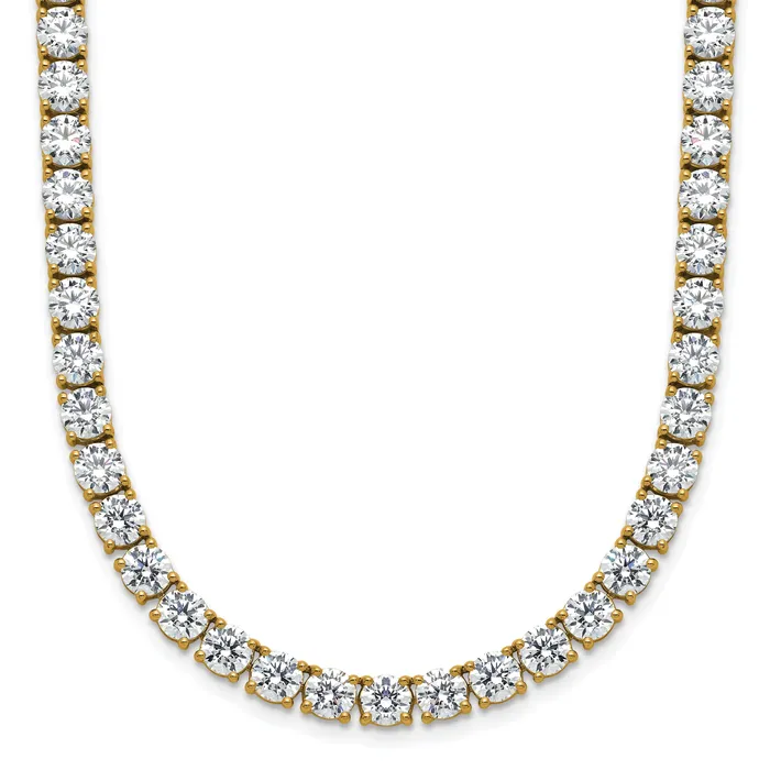 Goldia Necklaces 14k Yellow Gold 39 34 Ct Lab Grown Diamond VSSI G Round 22 inch Straight Tennis Necklace Goldia Necklaces 14k Yellow Gold 39 34 Ct Lab Grown Diamond VSSI G Round 22 inch Straight Tennis Necklace