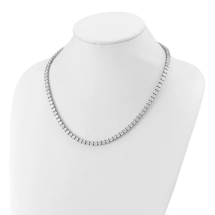 Goldia Necklaces 14k Yellow Gold 39 34 Ct Lab Grown Diamond VSSI G Round 22 inch Straight Tennis Necklace