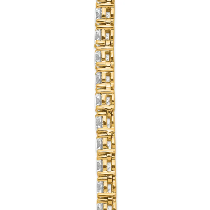 Goldia Necklaces 14k Yellow Gold 39 34 Ct Lab Grown Diamond VSSI G Round 22 inch Straight Tennis Necklace