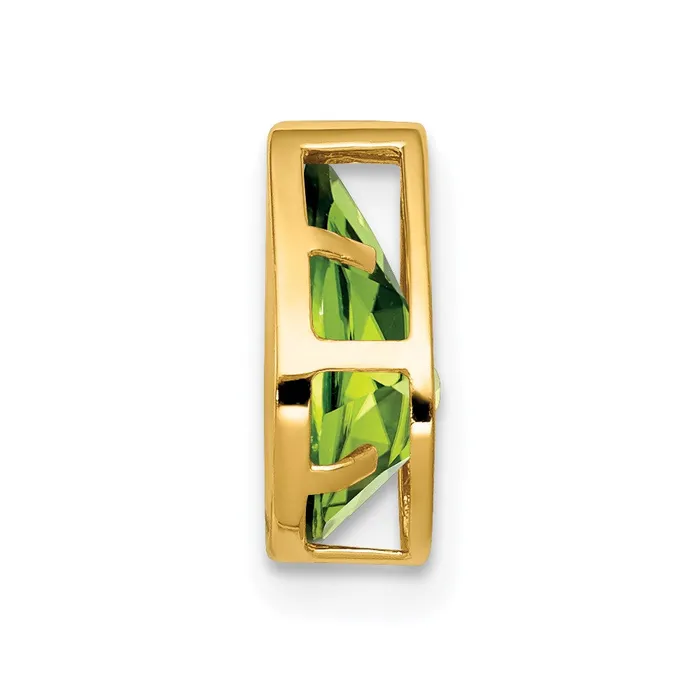 Goldia Necklaces 14K Yellow Gold 9x6mm Pear Peridot bezel pendant