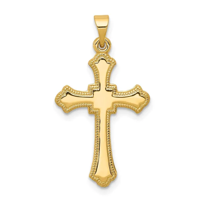 Goldia Necklaces 14k Yellow Gold Budded Cross Pendant