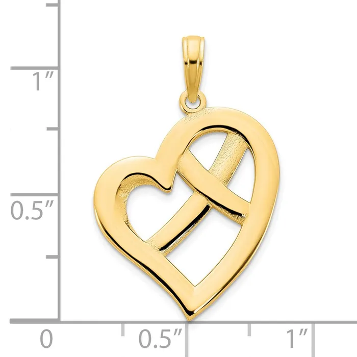 Goldia Necklaces 14k Yellow Gold Fancy Heart Pendant