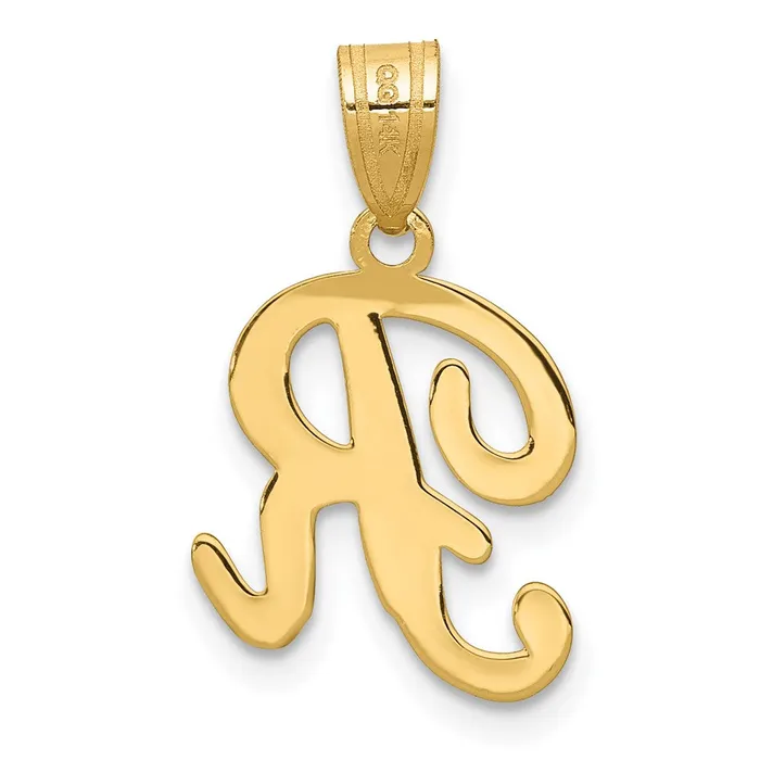 Goldia Necklaces 14k Yellow GoldY Script Letter R Initial Pendant