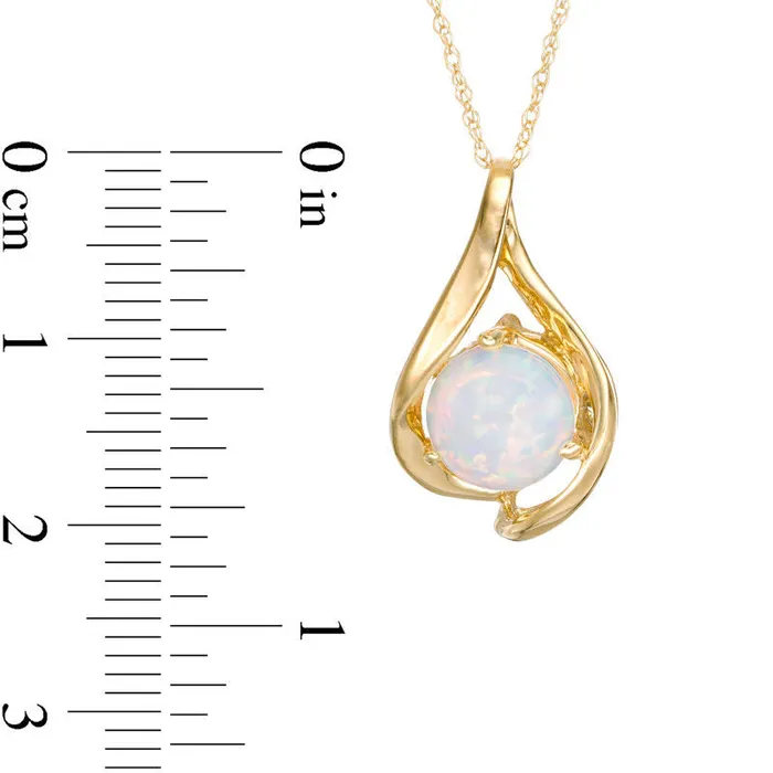 Goldia Necklaces 80mm LabCreated Opal Teardrop Pendant in 10K Yellow Gold Goldia Necklaces 80mm LabCreated Opal Teardrop Pendant in 10K Yellow Gold