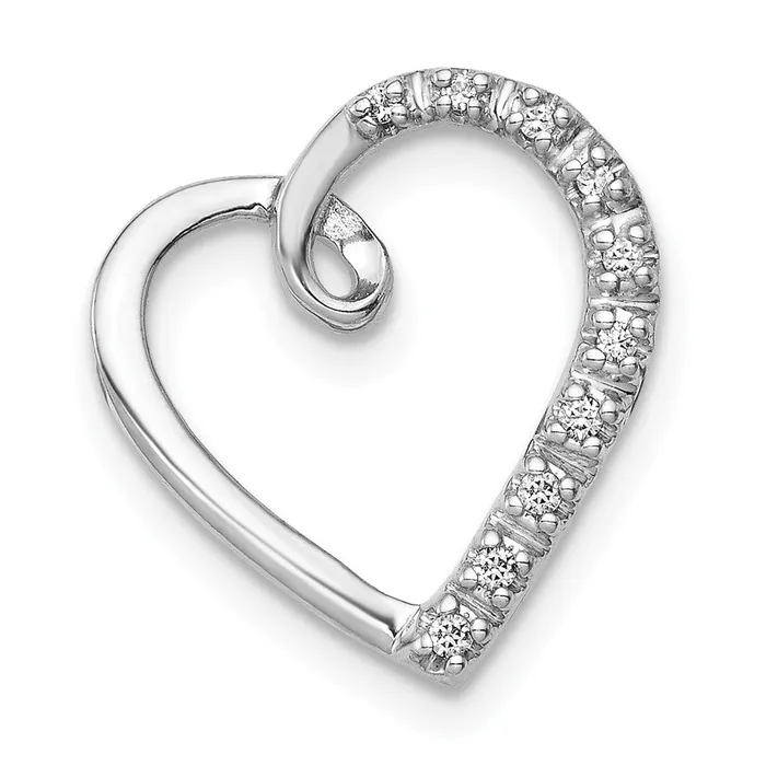 Goldia Necklaces Solid 14k White Gold 120ct Simulated CZ Heart Chain Slide Goldia Necklaces Solid 14k White Gold 120ct Simulated CZ Heart Chain Slide