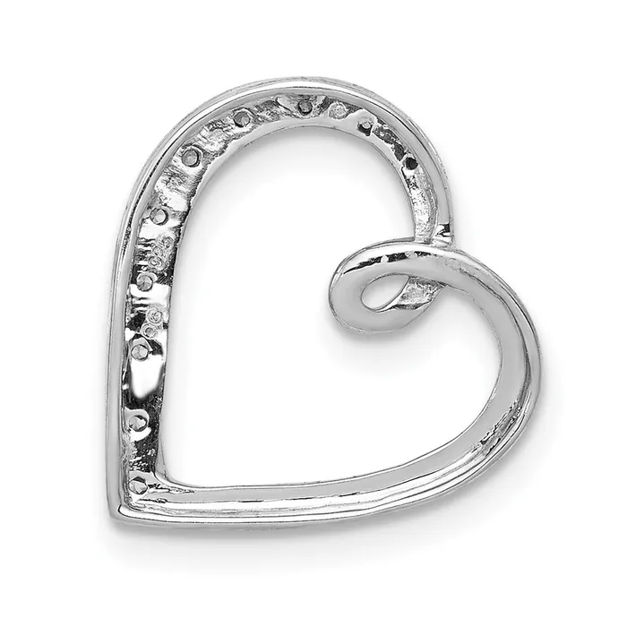 Goldia Necklaces Solid 14k White Gold 120ct Simulated CZ Heart Chain Slide Goldia Necklaces Solid 14k White Gold 120ct Simulated CZ Heart Chain Slide