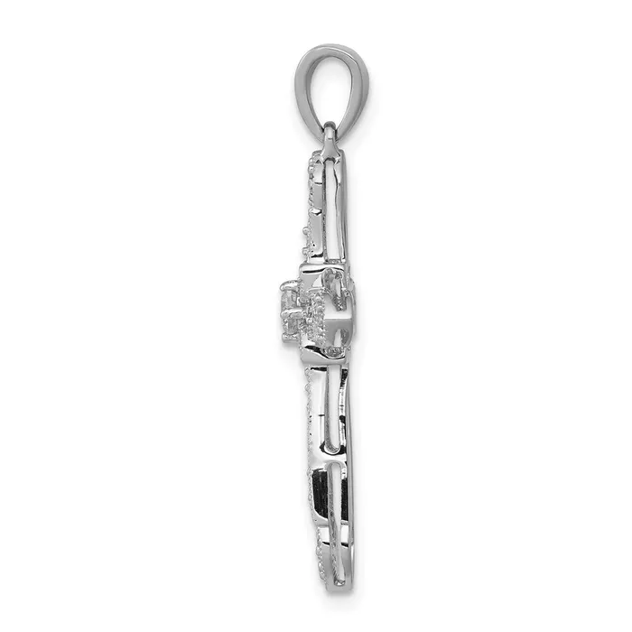 Goldia Necklaces Solid 14k White Gold 13ct Simulated CZ Filigree Cross Pendant Goldia Necklaces Solid 14k White Gold 13ct Simulated CZ Filigree Cross Pendant