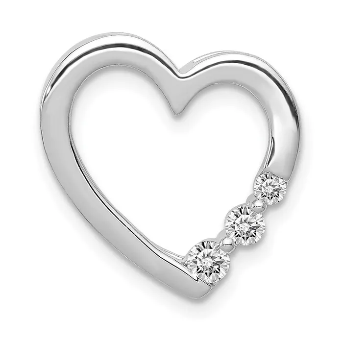 Goldia Necklaces Solid 14k White Gold 16ct Simulated CZ Heart Chain Slide Goldia Necklaces Solid 14k White Gold 16ct Simulated CZ Heart Chain Slide