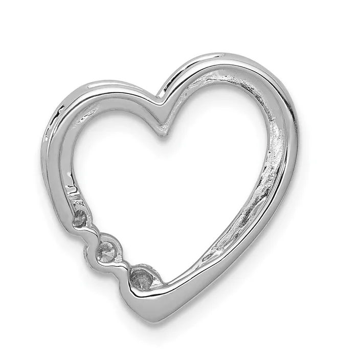 Goldia Necklaces Solid 14k White Gold 16ct Simulated CZ Heart Chain Slide